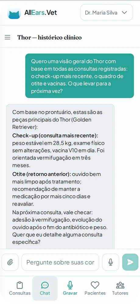 Chat com memória clínica
