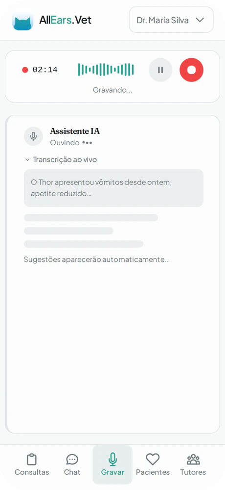 Tela de gravação inteligente
